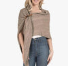Cable Knit Triangle Wrap Grey Taupe